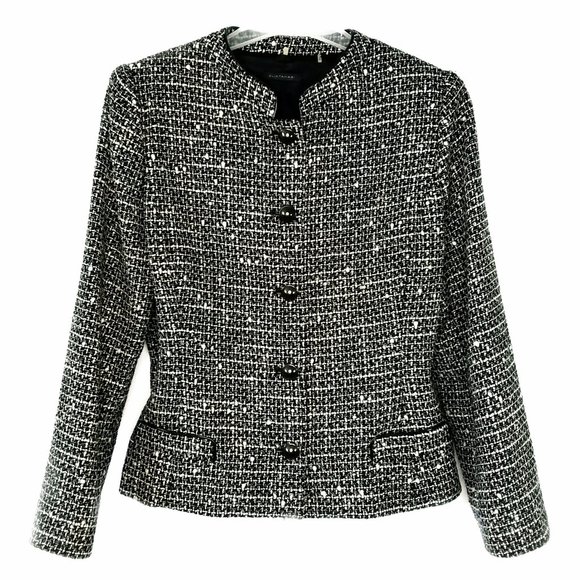 Elie Tahari Jackets & Blazers - Elie Tahari Tweed Virgin Wool Blend Blazer Suit Jacket